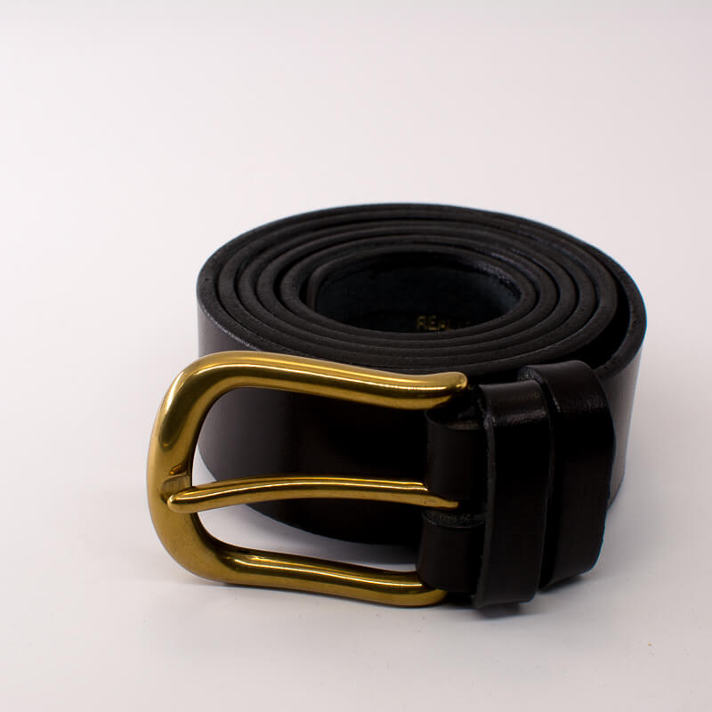 Black belt clearance with brass buckle